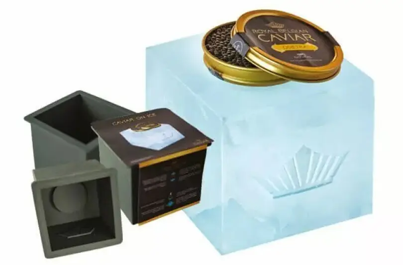 Glacon/silicone réutilisable pour le caviar