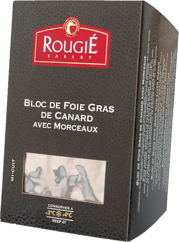 Bloc foie gras canard 500gr 30%morceaux ROUGIE