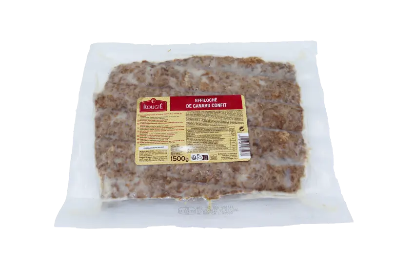 Effiloché de viande de canard confite à la graisse - 1,5Kg - Rougié