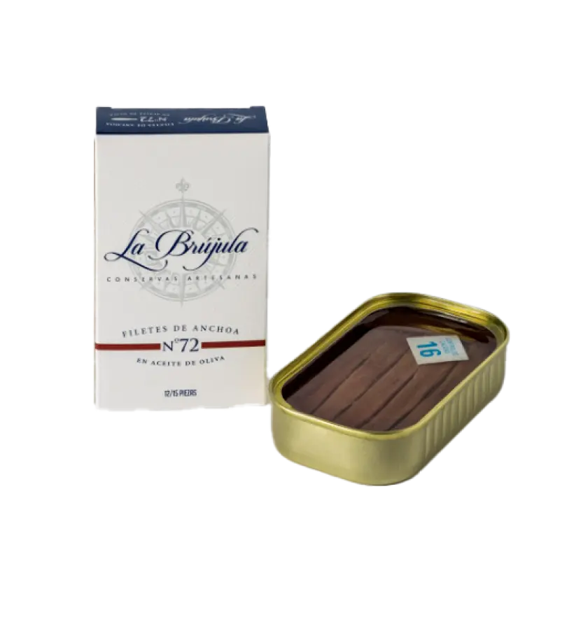 Filets d'anchois/huile d'olive +/-/15pc 90gr BRUJULA