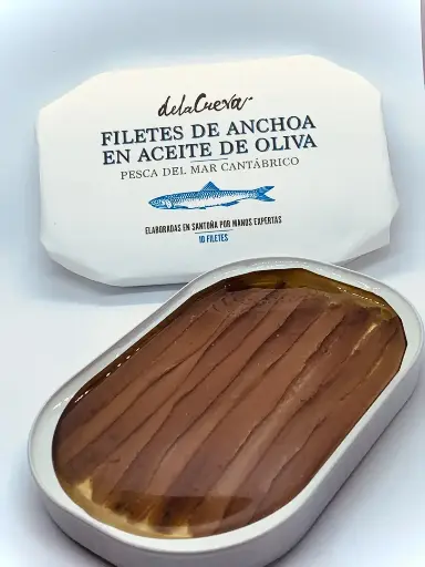 Filets d'anchois(10pc) DELACUEVAR canette huile