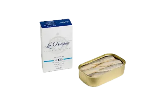 Sardines huile épicée 12/16pc BRUJULA 115gr